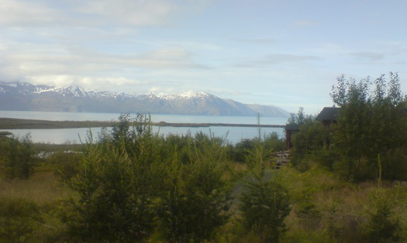 September The cottages in Husavik North Iceland